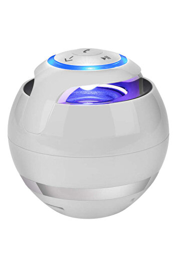Generic Portable Multifunctional Bluetooth Ball-Shaped Speaker - White
