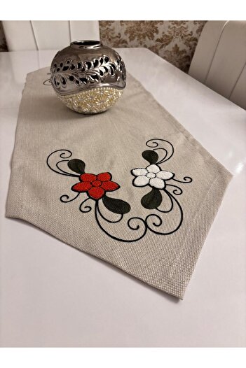 Mustgross Punch Embroidered Decorative Runner – Bohemian Style Tableware and Presentation Cover 1 Piece