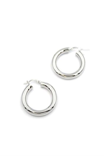 Royaleks Large Size Hoop Earrings - Silver