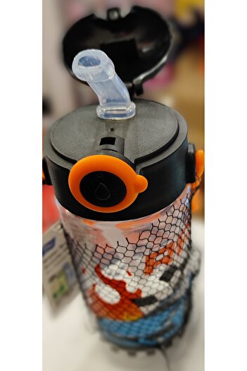 ada çanta kırtasiye Boy's Carrying Plastic Flask with Handle and Straw 400 ml
