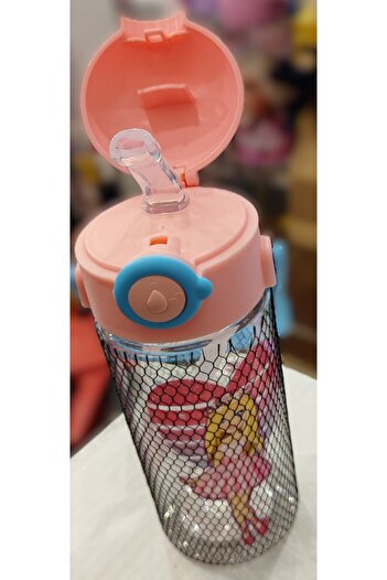 ada çanta kırtasiye Girl's Carrying Plastic Flask with Handle and Straw 400 ml