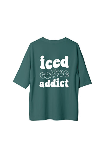SVART WEAR Μπλουζάκι Iced Coffee Addict Πίσω μέρος Β με τύπωμα O oversized Μπλουζάκι 100% βαμβάκι
