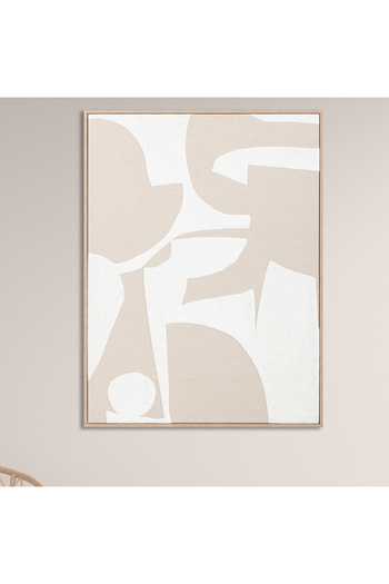 homez soft geometric shapes canvas wall art in a wooden frame 60* 80*4.5cm
