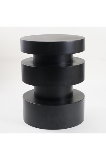 homez Marble Side Table, Black 40*40*53 Cm