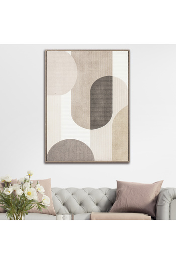 homez color block cotton canvas art in wooden frame 60* 80*4.5cm