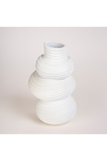 homez Off-white resin ribbed vase 22*21.8*36.6 cm
