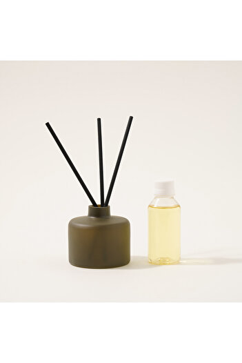 homez 100 ml glass diffuser with oil and reed, green