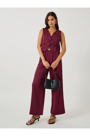 Take Two By Styli Solid V Neck Sleeveless Vest and Straight Leg Pants Co-Ords