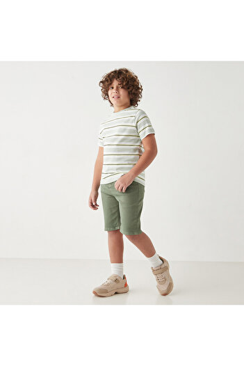 Juniors Boys' Denim Shorts with Button Closure
