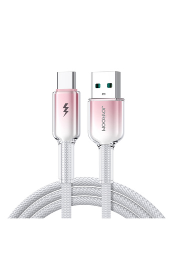 Joyroom Cablu USB-A - USB-C Crystal-Clear seria 3A, 1,2 m, alb