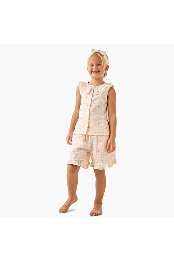 Juniors Checked Pyjama and T-Shirt Set