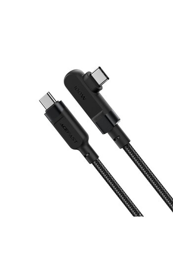 Acefast Cablu USB-C împletit în unghi, 100W, 20V, 5A, 2m, negru