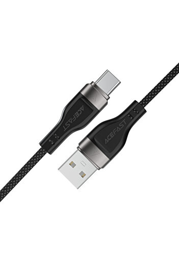 Acefast Cablu USB-A - USB-C 3A cu organizator magnetic 1,2 m - negru