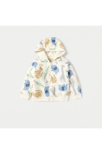 Juniors All-Over Elephant Print Zip Through Hoodie and Joggers Set