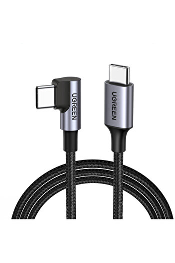 Ugreen Cablu USB-C împletit în unghi, 480Mb/s, 0,5m, negru, gri