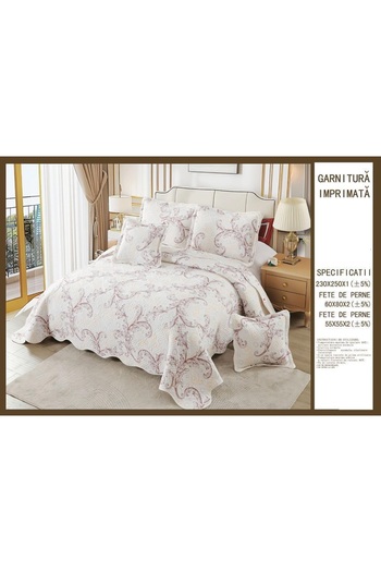 CHIRASO Fine Cotton Duvet Cover Set, Duvet Cover 230x250cm, 2 Pillowcases 60x80cm, 2 Pillowcases 55x55cm