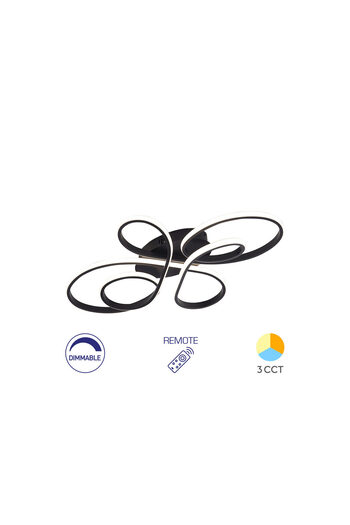 Braytron Ceiling LED Light 65W Nela-SR2 RND with Remote Control DIM IP20 Black