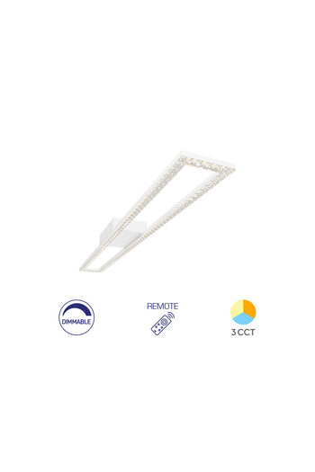 Braytron Lustra LED 40W Crystal-3IN1-Telecomanda-DIM-Alb