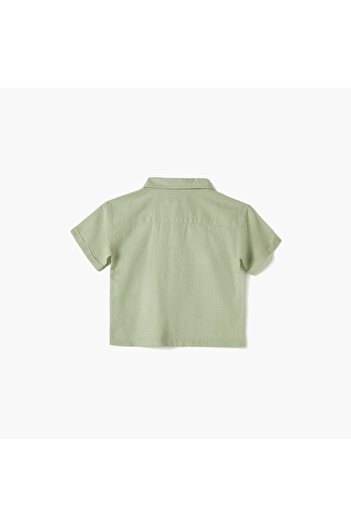 Juniors Stripe Detail Shirt with Short Sleeves
