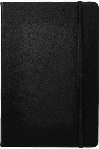 Deli EN112L BK A5 Leather Cover 96 Sheets Notebook
