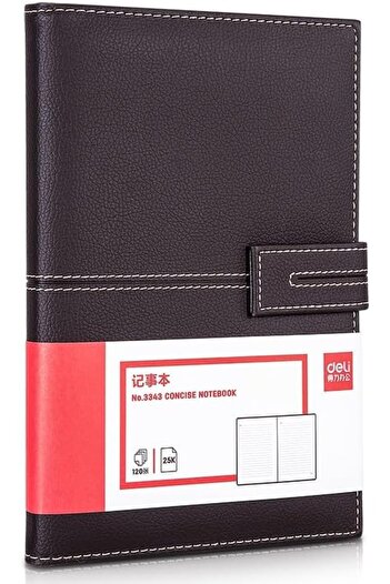 Deli 96-Sheets Notebook with Magnetic Lock, Brown