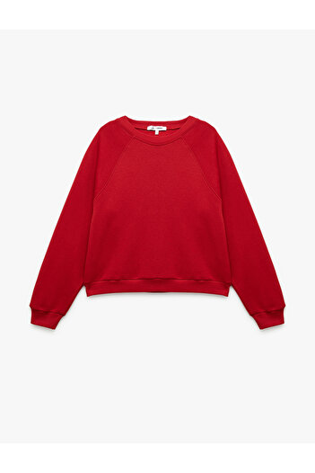 Koton Cotton Crew Neck Raised Sweatshirt