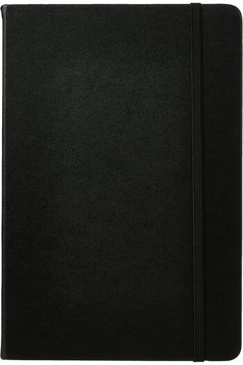 Deli EN112L BK A5 Leather Cover 96 Sheets Notebook