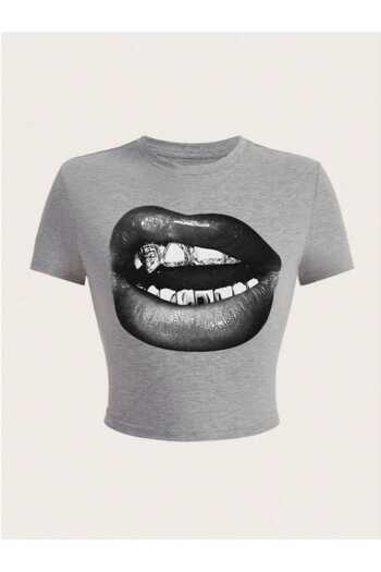 donamod Lip Printed Crop