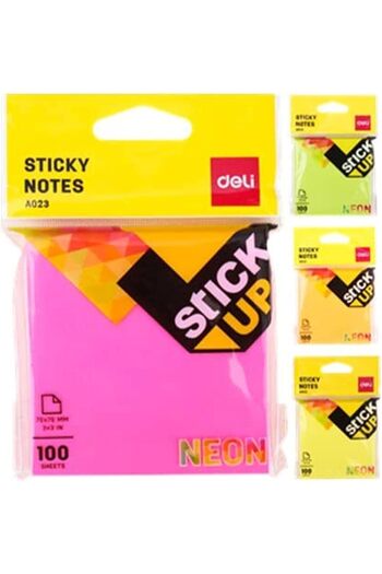 Deli EA02302 Sticky Notes 100 Sheets, 76×76 mm Size, Multicolour