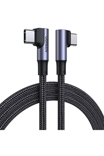 Ugreen Cablu USB-C împletit în unghi cu încărcare rapidă PD 100W 1m negru