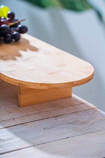 ACAR Oval Presentation Plate with Bamboo Legs - 49.5 cm
