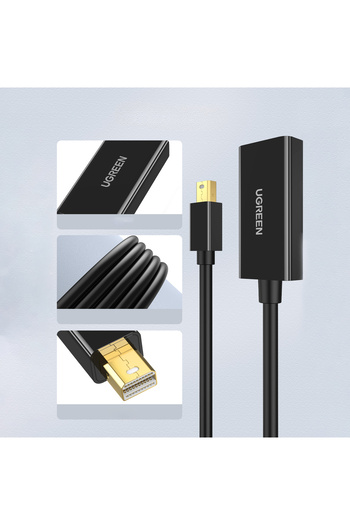 Ugreen Adaptor cablu Mini DP DisplayPort la HDMI 4K negru