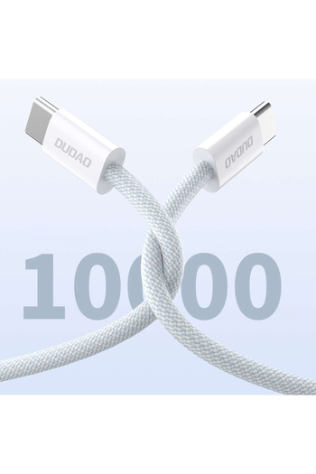 DUDAO Cablu împletit durabil UCB-C PD 60W din fibră de carbon, 1 m, albastru deschis
