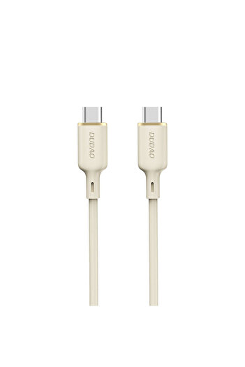 DUDAO Cablu ranforsat SR USB-C - USB-C 100W 2m bej