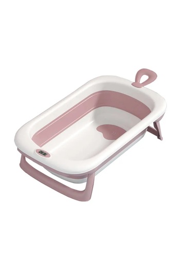 Little Mom Little Mom foldable bathtub with built-in thermometer Bubble Pink