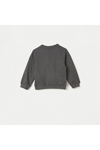 Juniors Animal Print Pullover with Crew Neck and Long Sleeves