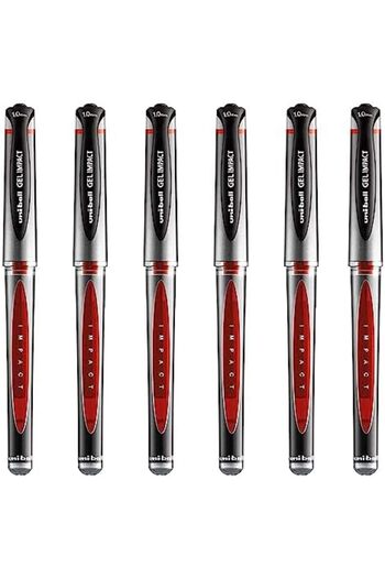 UNİ-BALL Uni Ball Red Capped (UM-153S) Gel Impact Rollerball Pen Ball Point Pens Broad 1mm Nib Tip 0
