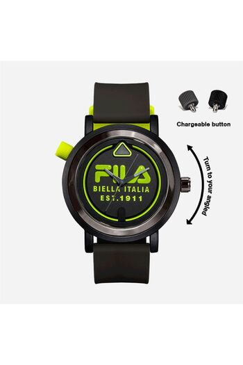 Fila Adult Unisex Analog Watch, Gray/Black 38-341-003, 42 mm
