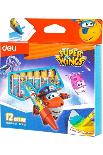 Deli Wax Crayon 12 Colors Superwing, EC21000