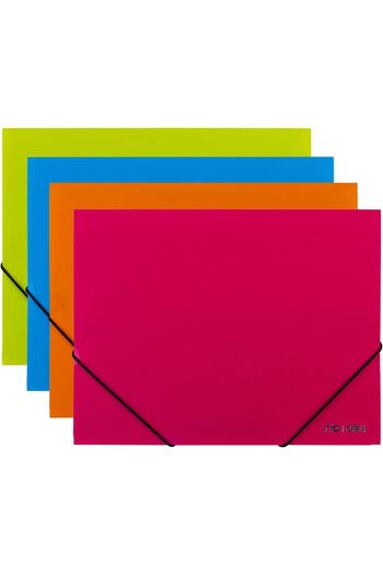 Deli E39504 3 Flap Folder, A4 Size, Assorted