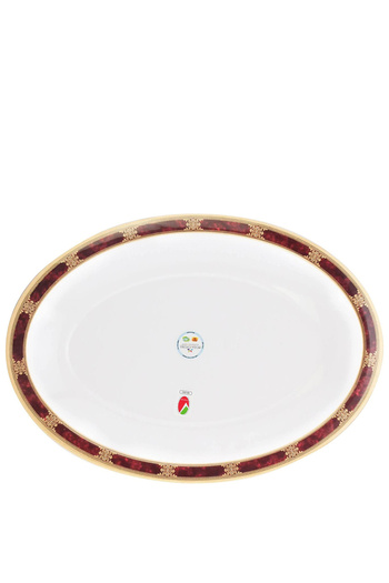 Moda Cucina By Styli Moda Cucina Melamine Oval Serving Platter Extra Large Ethinic Red