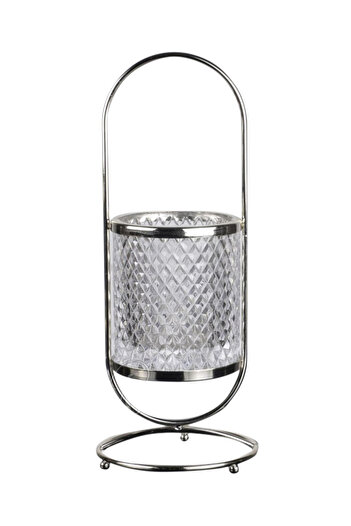 Zeyve By Styli Zeyve Yakut Glass Cutlery Rack Spoon Holder Stand Silver 32X12Cm