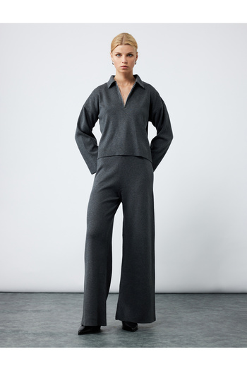 Koton Comfortable Fit Long Palazzo Pants with Elastic Waist
