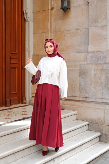 LOCCO Γυναικεία Linda Φούστα Claret Red