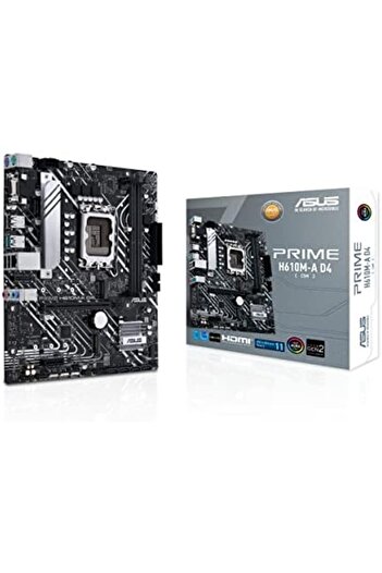ASUS لوحة أم PRIME H610M-A D4-CSM mATX Intel H610 LGA1700 DDR4 PCI 4.0 Ethernet 1GB Realtek 7.1