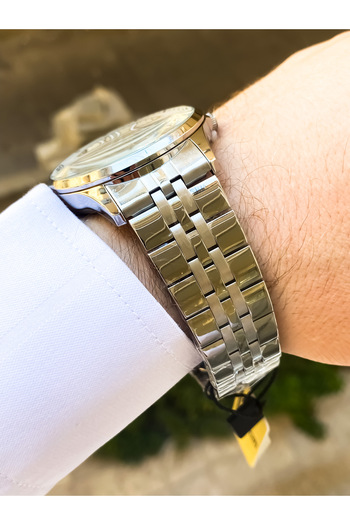 Reward Men's Wrist Watch Waterproof Silver Color Steel Cord with 24 Months Warranty