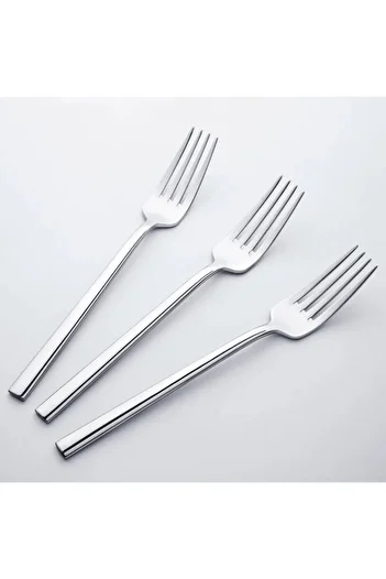NERGIZ 12Pcs Dessert Fork Straight Bar Model (Stainless Steel)Dessert Fork
