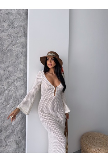 erki triko Pareo Knitwear Dress with Openwork Accessories