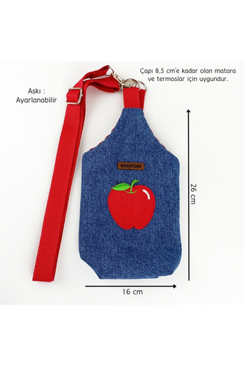 woodycord Handmade U Model Apple Denim Flask Thermos Case