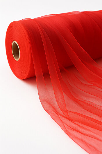 Massaltay Red Dream Tulle Fabric 1m – Elegance for Fashion and Decoration